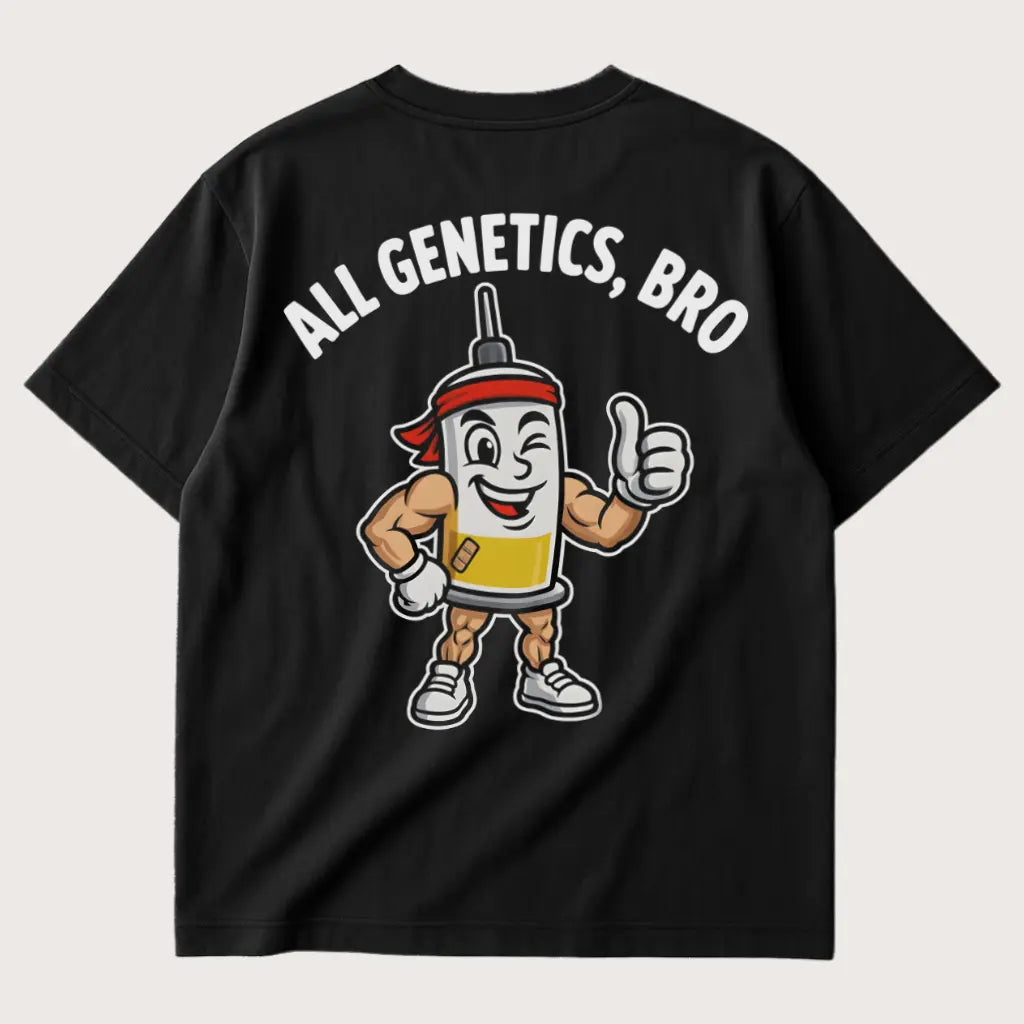 All Genetics, Bro (Backprint) Oversized T-Shirt Black - Steel Spirit