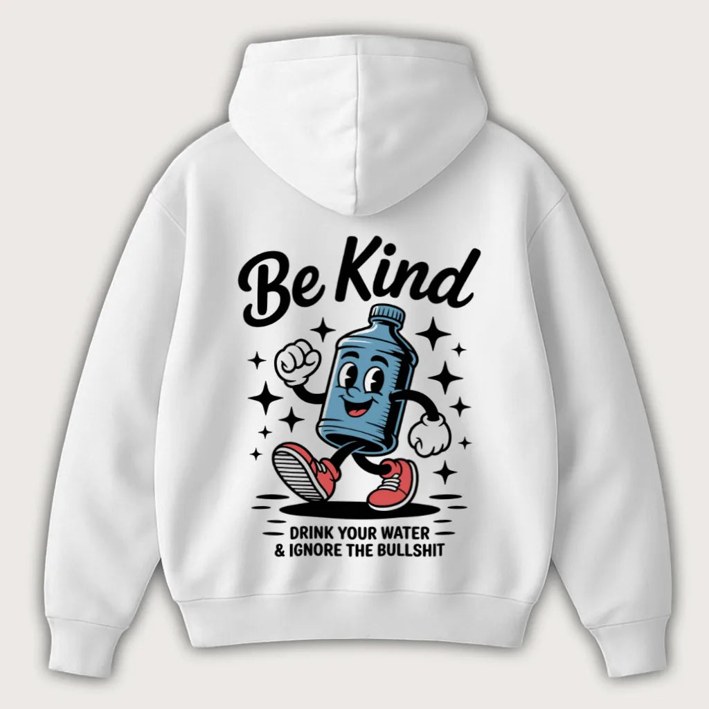 Be Kind (Backprint) Oversized Hoodie White - Steel Spirit