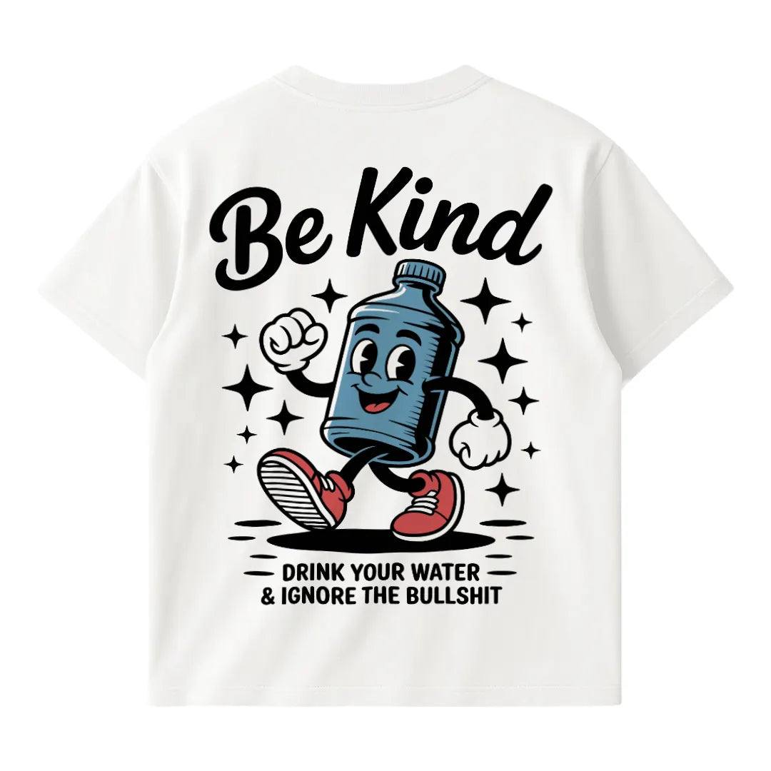 Be Kind (Backprint) Oversized T-Shirt White - Steel Spirit