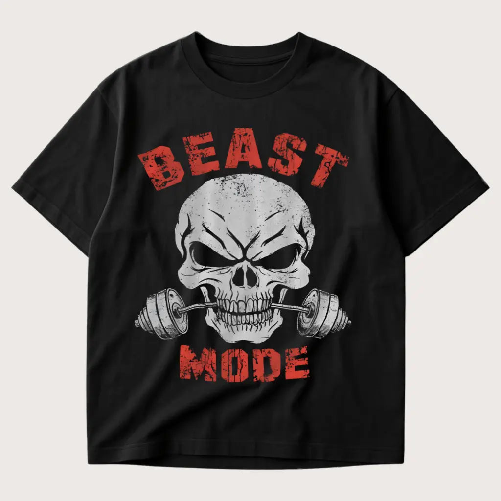 Beastmode Skull Oversized T-Shirt Black - Steel Spirit