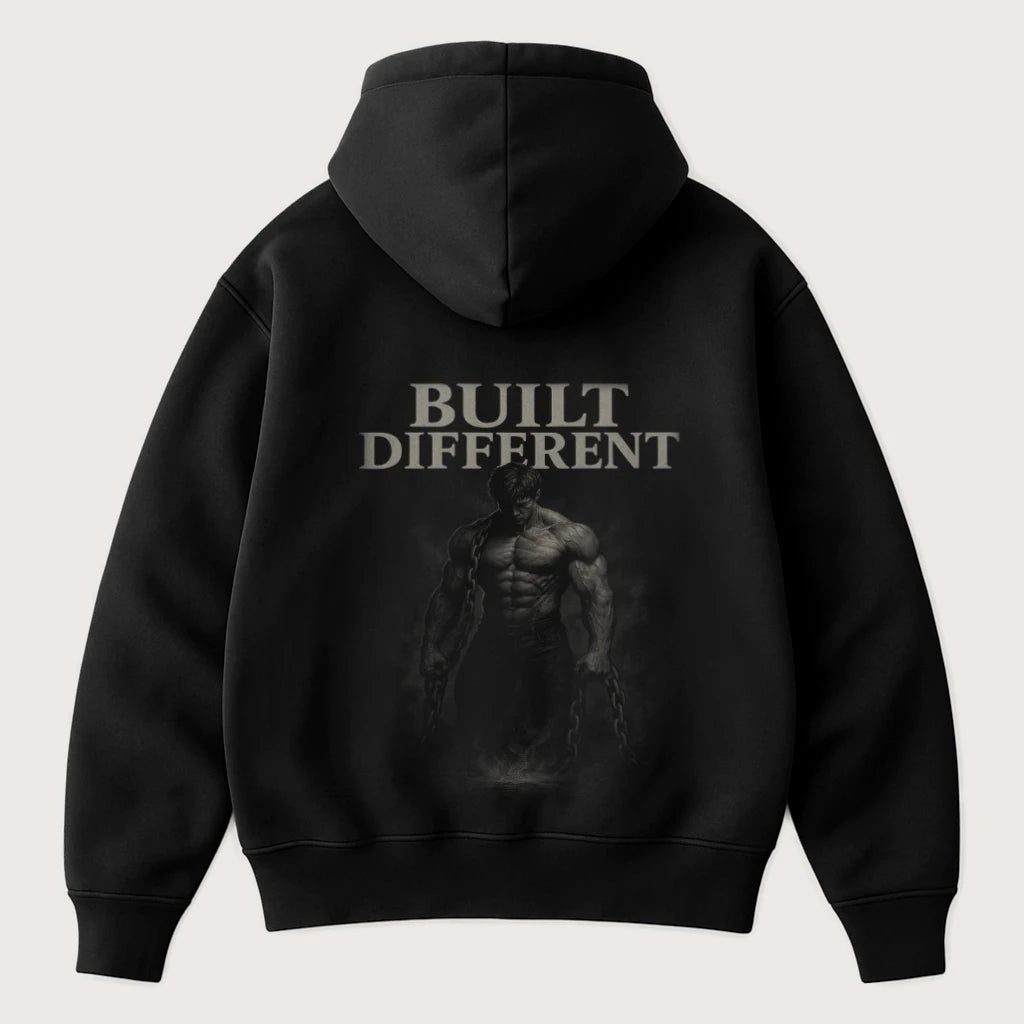 Built Different (Backprint) Oversized Hoodie Black - Steel Spirit
