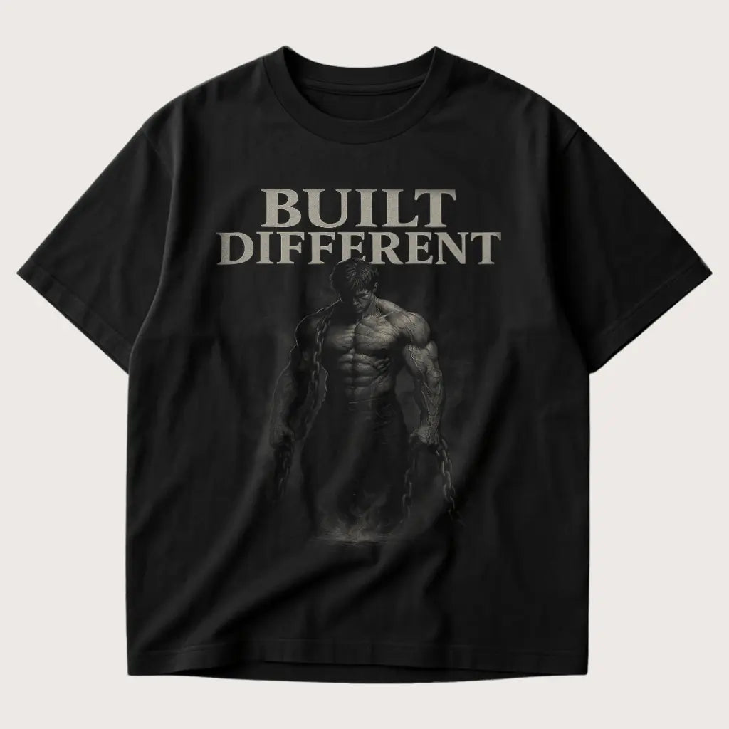 Built Diffrent Oversized T-Shirt Black - Steel Spirit