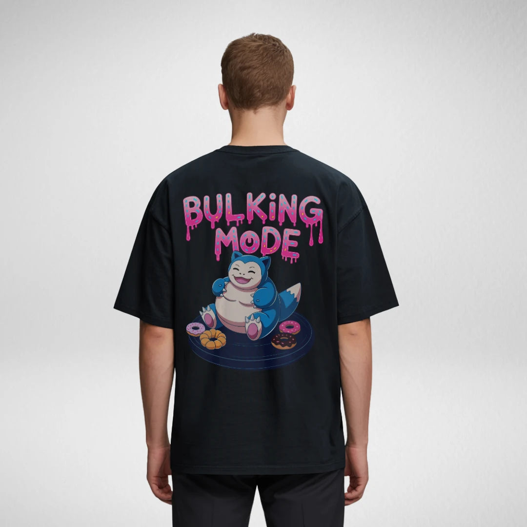Bulking Mode (Backprint) Oversized T-Shirt Black - Steel Spirit