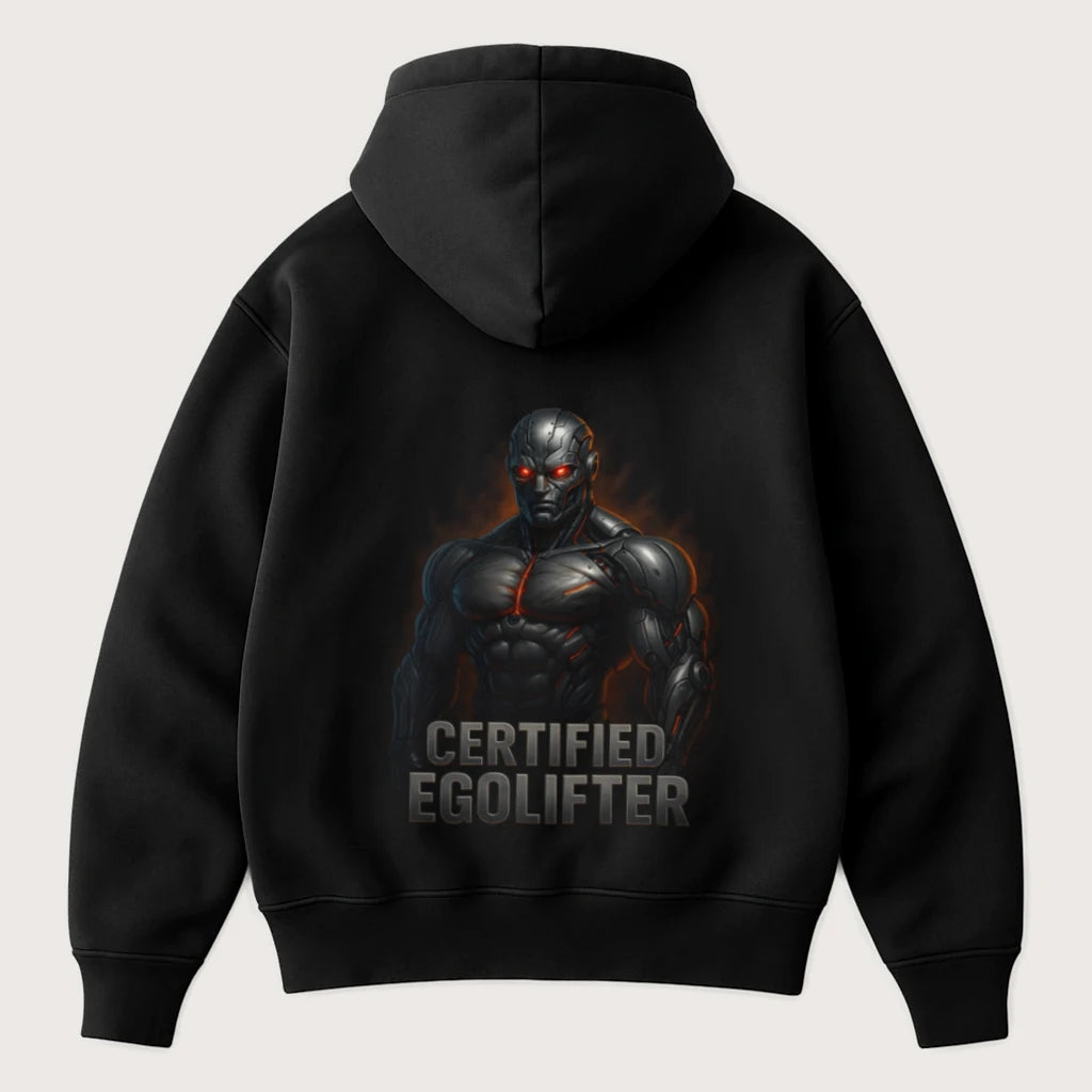 Certified Egolifter Oversized Hoodie Black - Steel Spirit