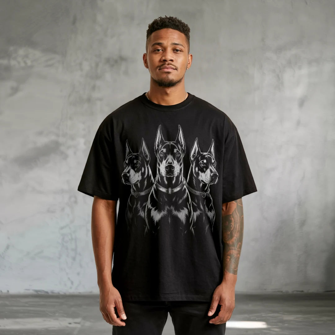 Dobermann Oversized T-Shirt Black - Steel Spirit