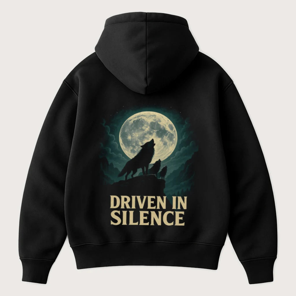 Driven in Silence Oversized Hoodie Black - Steel Spirit