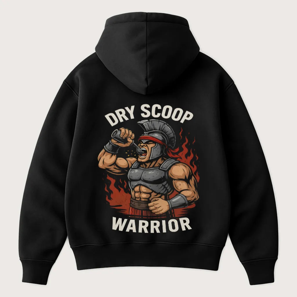 Dry Scoop Warrior (Backprint) Oversized Hoodie Black - Steel Spirit