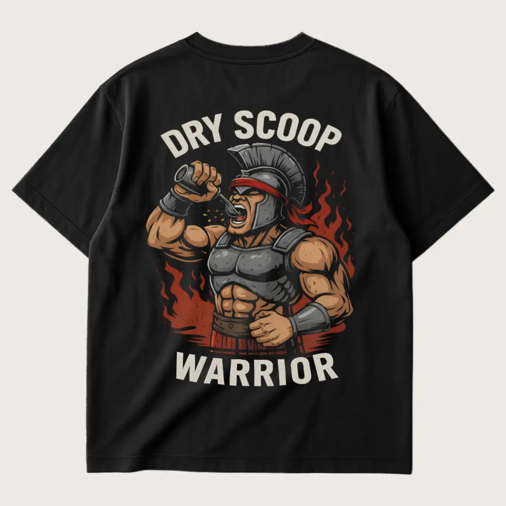 Dry Scoop Warrior (Backprint) Oversized T-Shirt Black - Steel Spirit