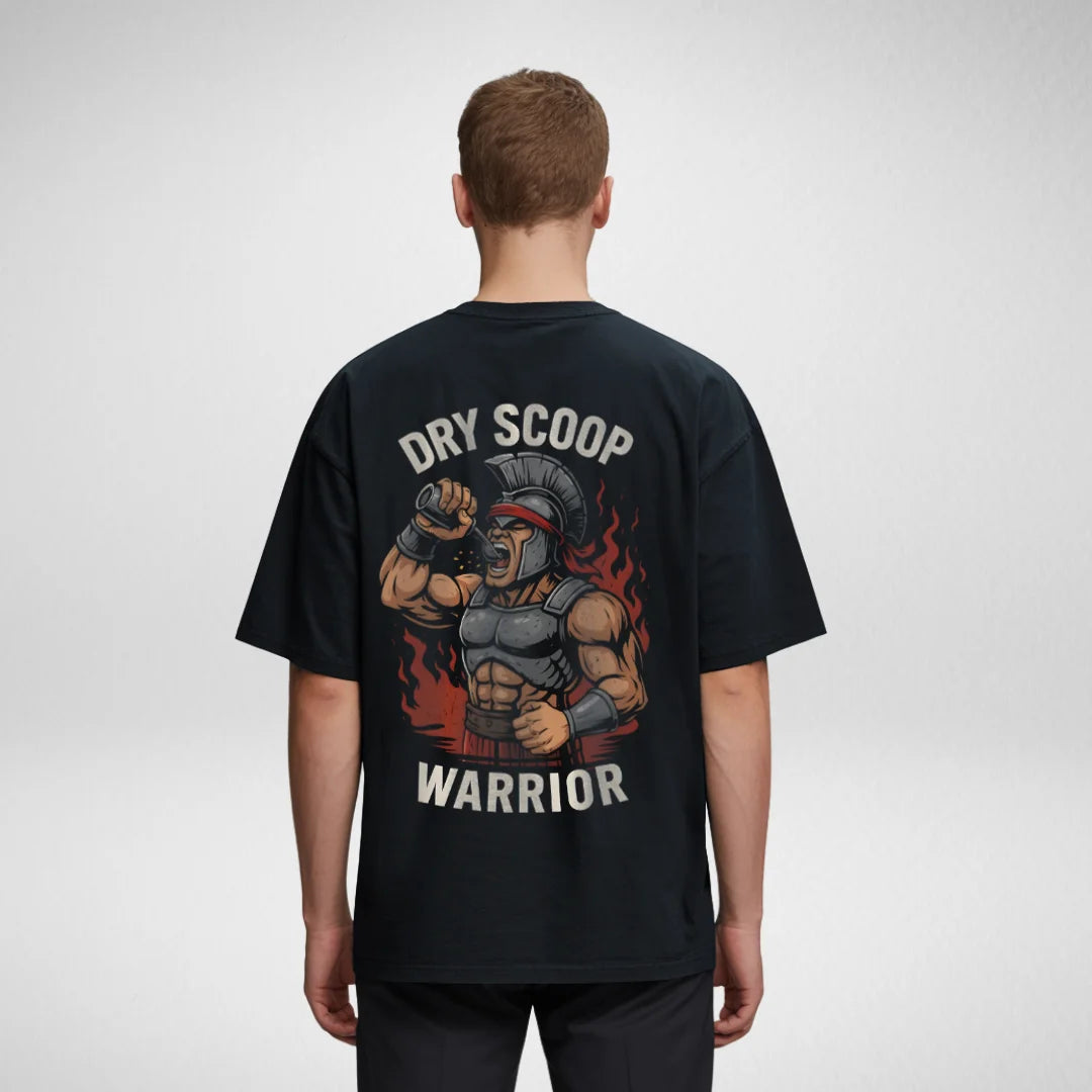 Dry Scoop Warrior (Backprint) Oversized T-Shirt Black - Steel Spirit