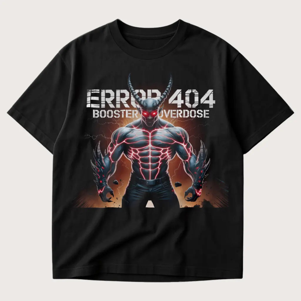 Error 404 Booster Overdose Oversized T-Shirt Black – Steel Spirit