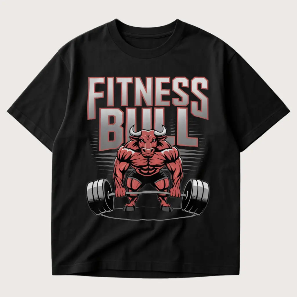 Fitness Bull Oversized T-Shirt Black – Steel Spirit