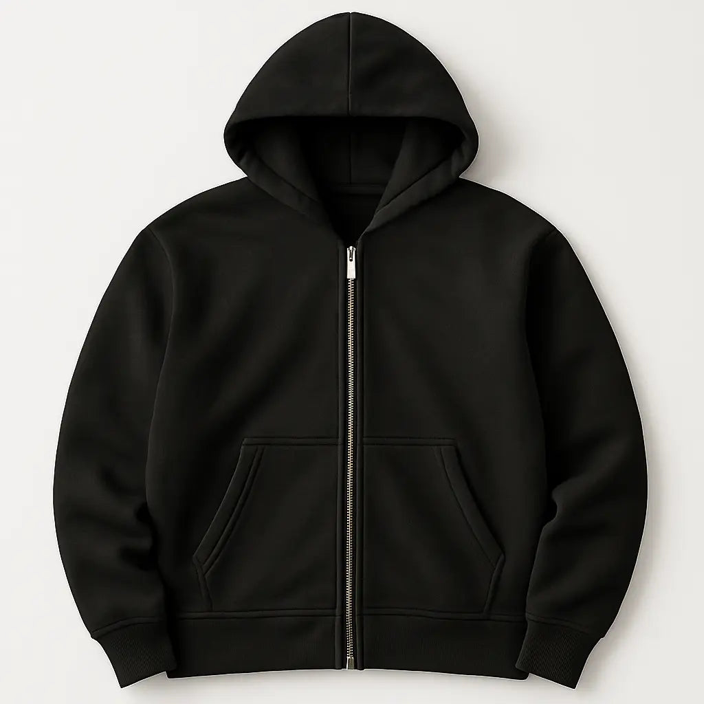 Oversized Zipper Hoodie Black – Steel Spirit