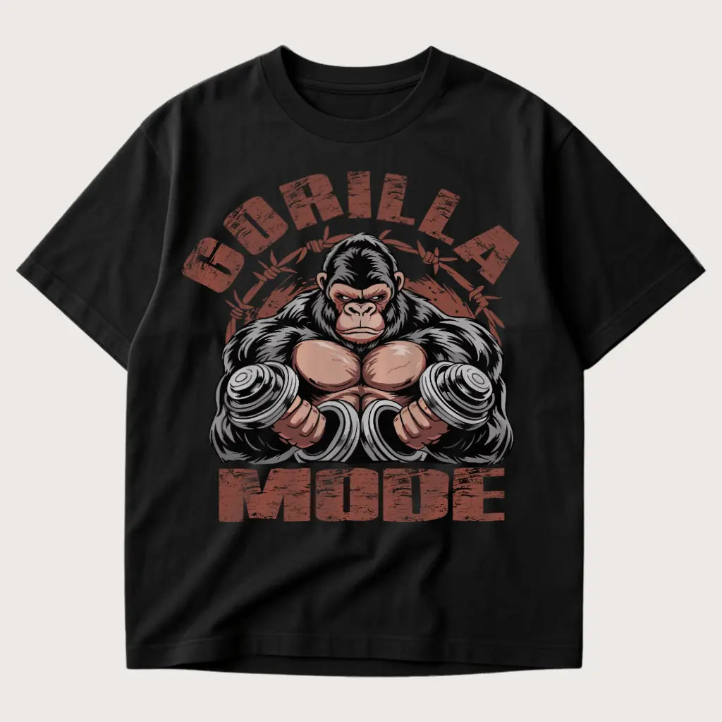 Gorilla Mode Oversized T-Shirt Black – Steel Spirit