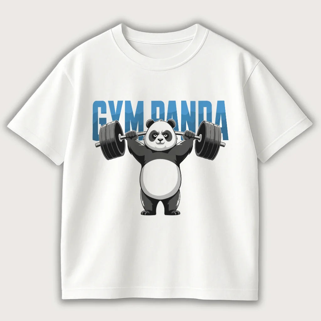 Gym Panda Oversized T-Shirt White – Steel Spirit