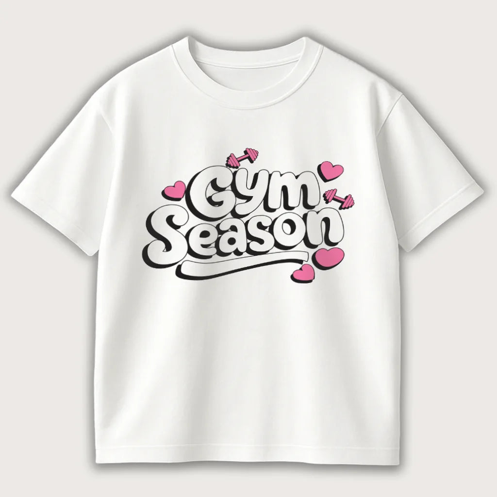 Gym Season Oversized T-Shirt White - Steel Spirit