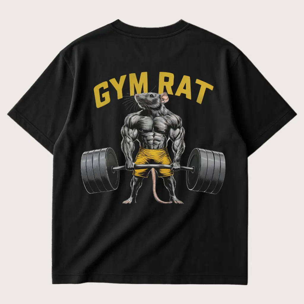 Gymrat (Backprint) Oversized T-Shirt Black - Steel Spirit