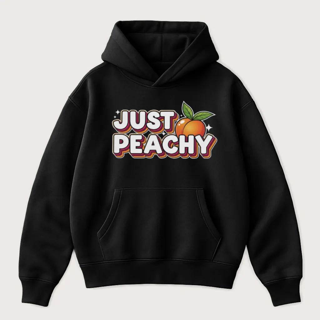 Just Peachy Oversized Hoodie Black - Steel Spirit