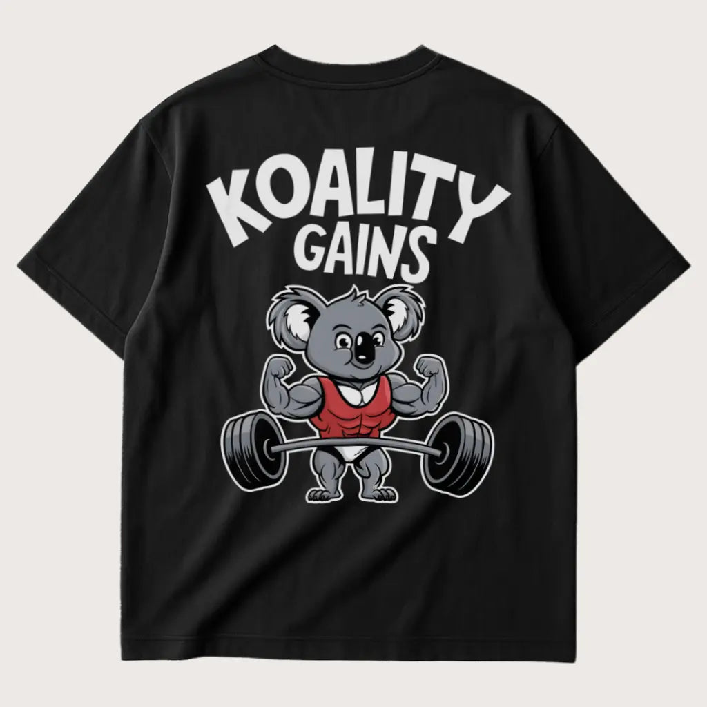 Koality Gains (Backprint) Oversized T-Shirt Black – Steel Spirit