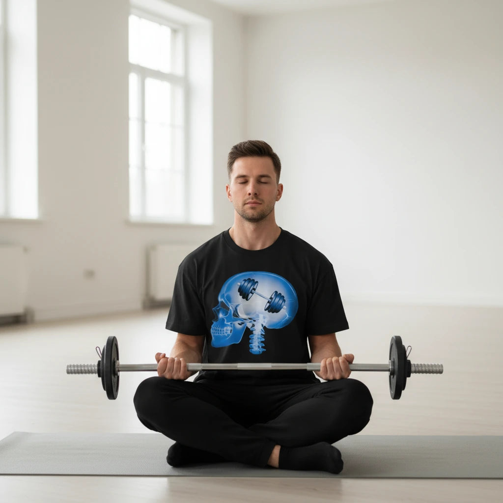 Mind Over Muscle Oversized T-Shirt Black Gym Model - Steel Spirit