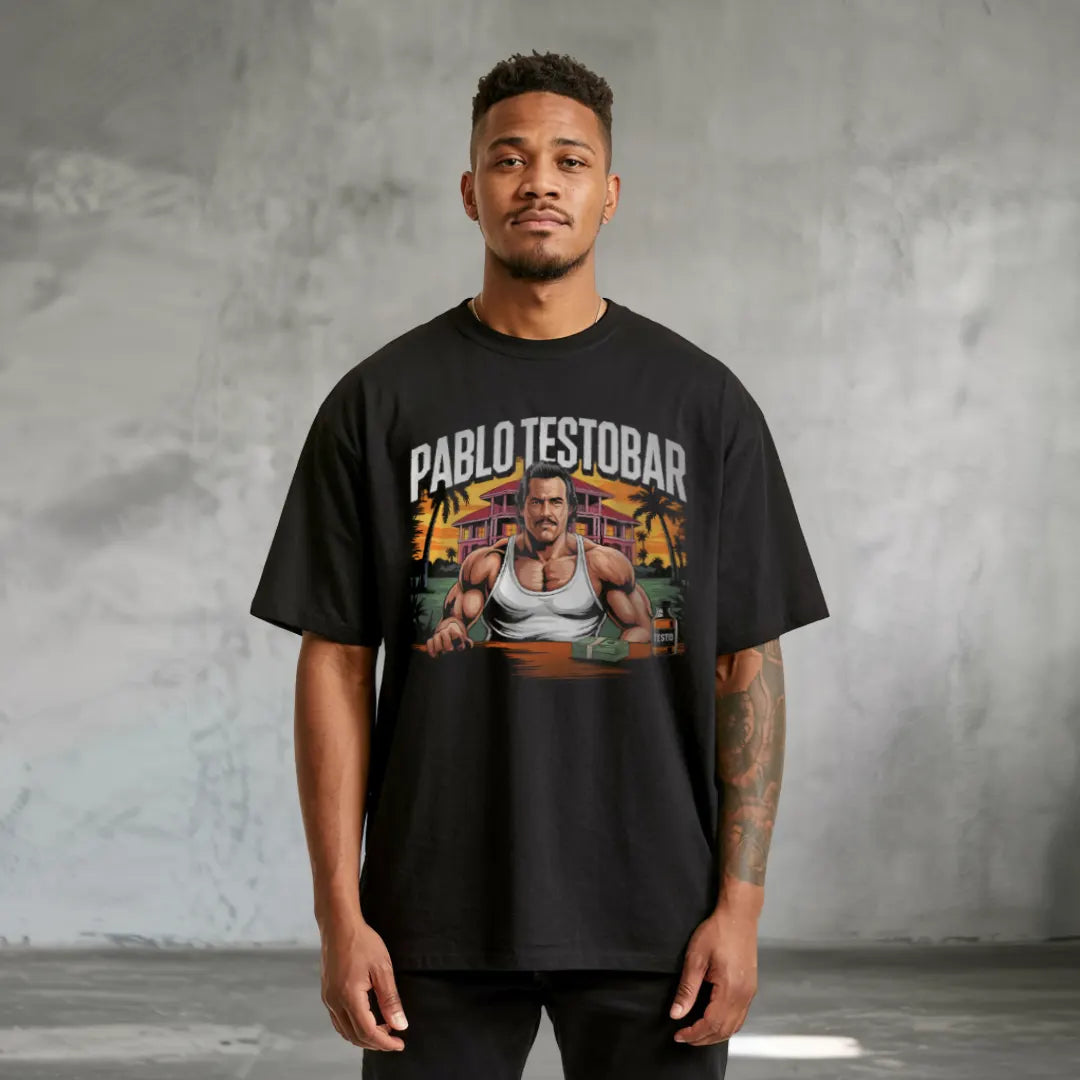 Pablo Testobar Oversized T-Shirt Black Male Model - Steel Spirit