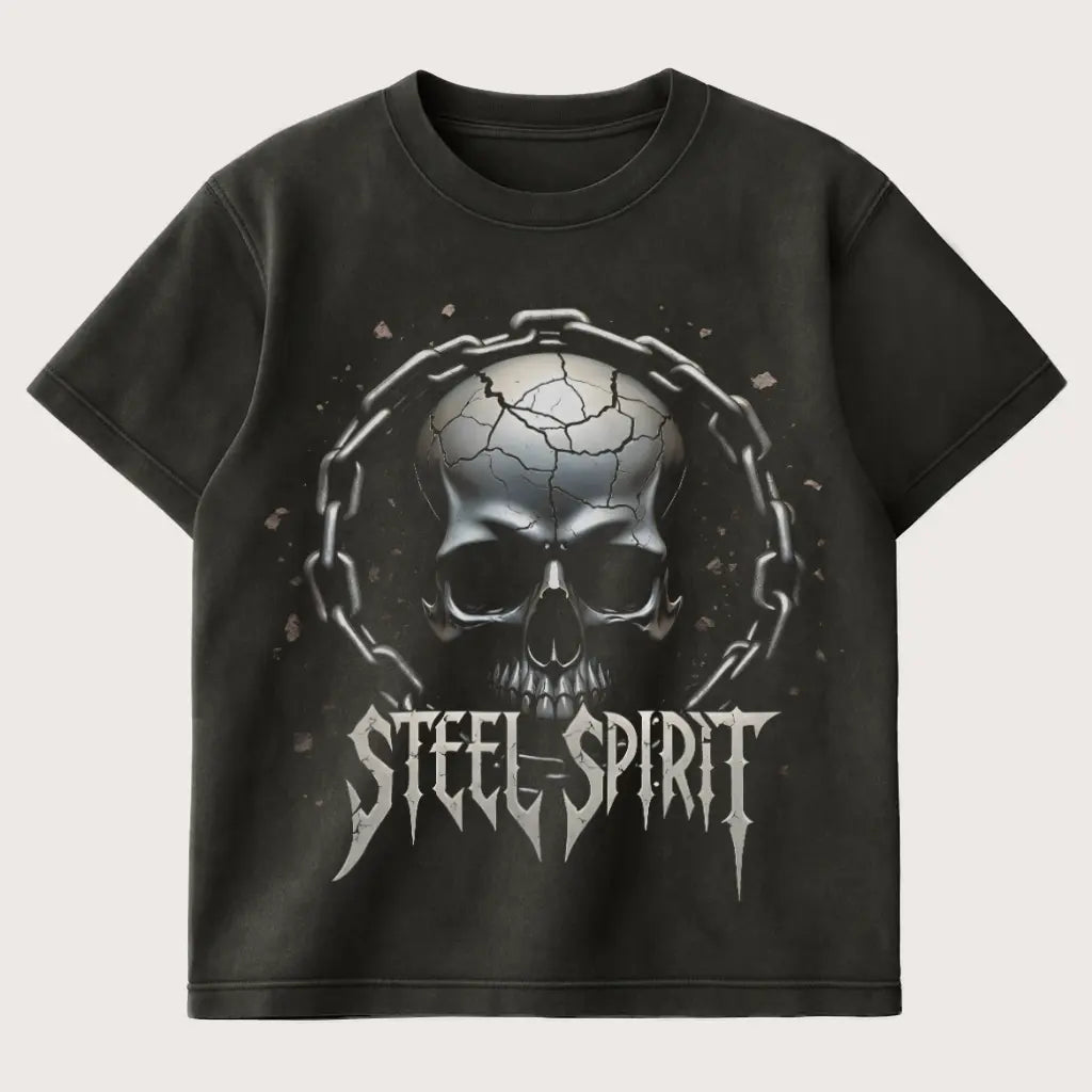 Steel Spirit Oversized T-Shirt Washed Black – Steel Spirit