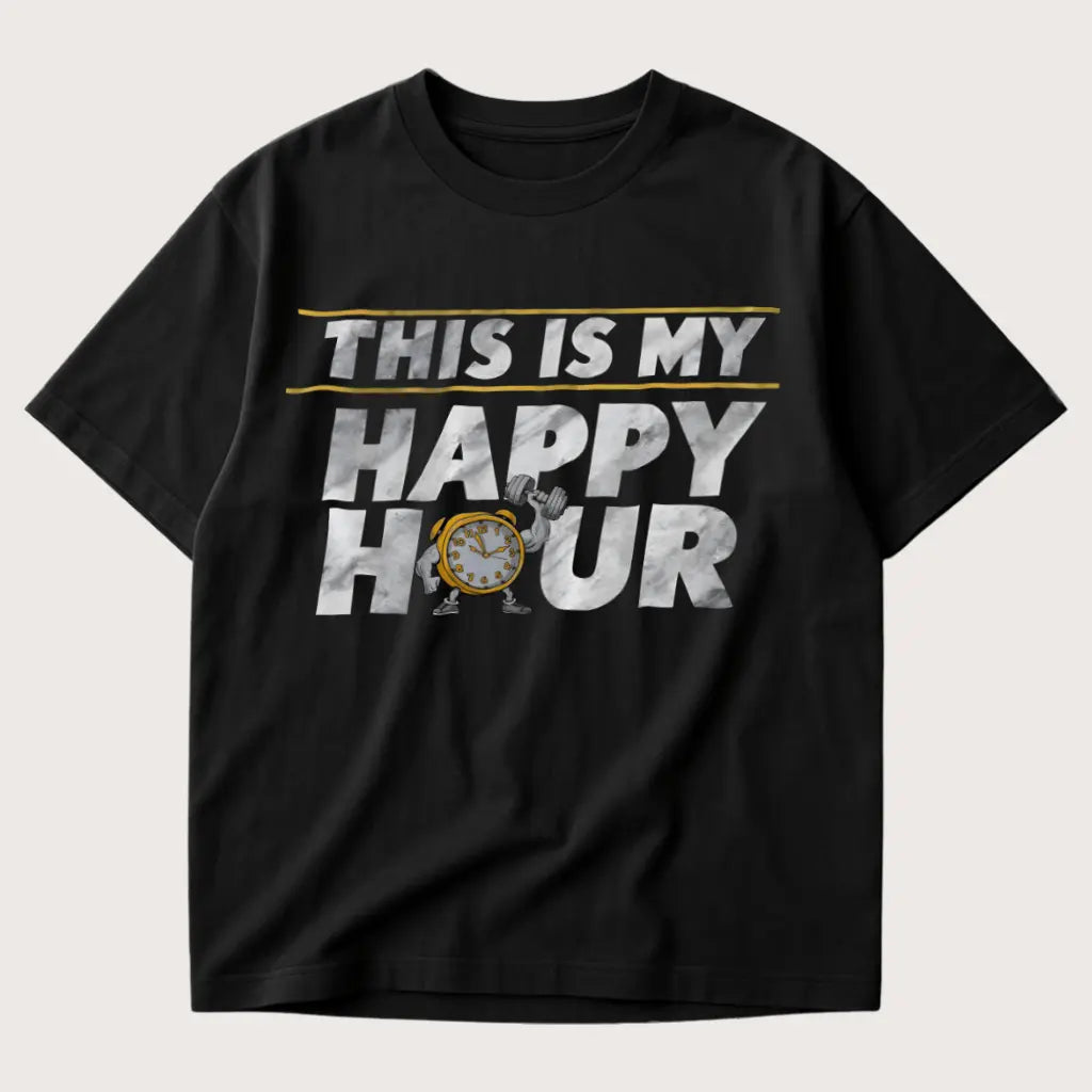 This Is My Happy Hour Oversized T-Shirt Black – Steel Spirit