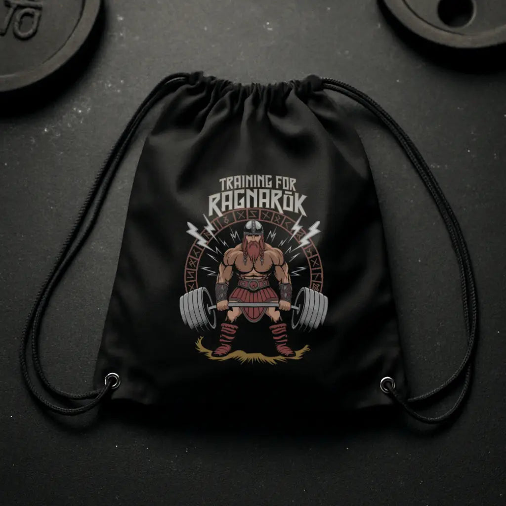 Training For Ragnarök Gym Bag Black Gym Floor - Steel Spirit