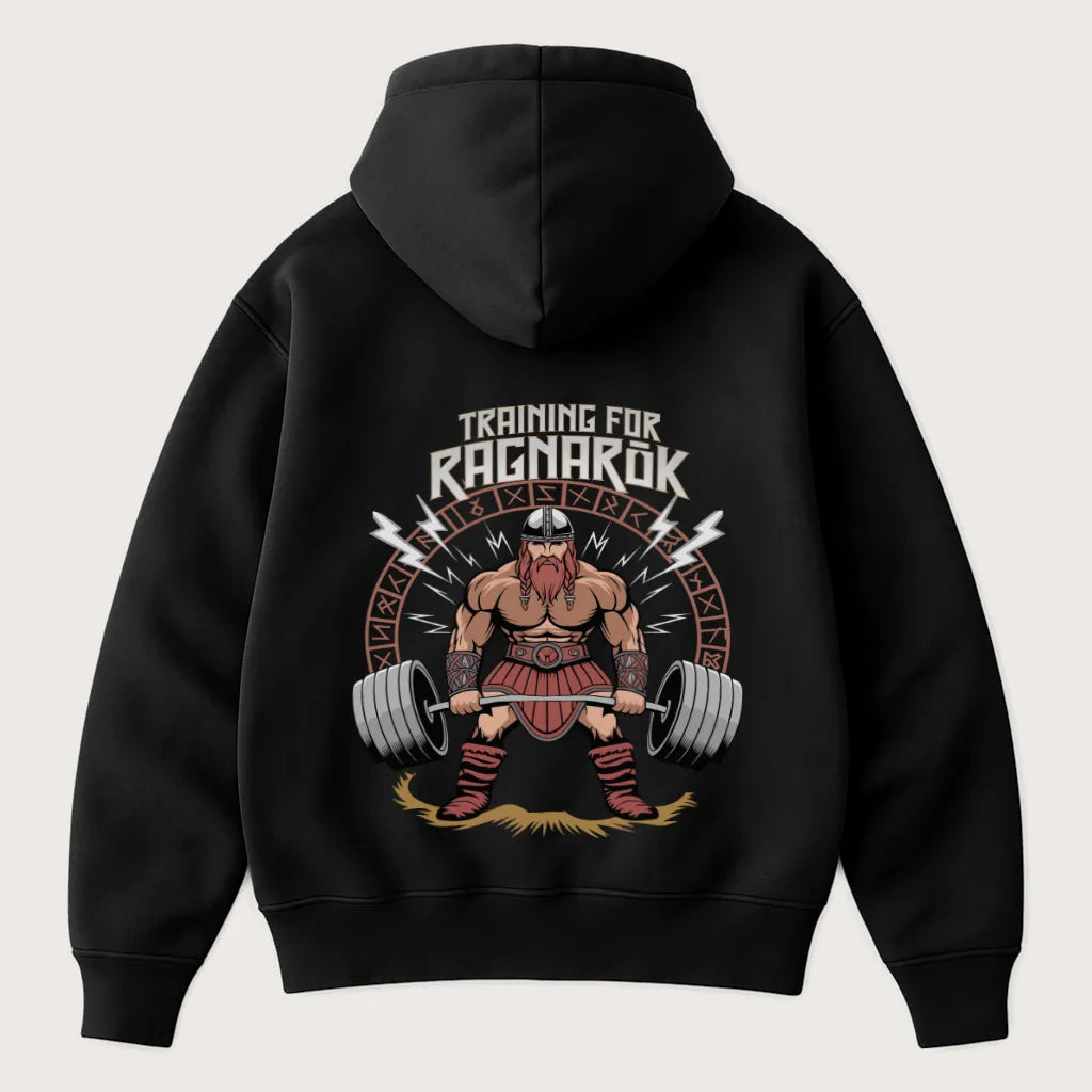 Training For Ragnarök Oversized Hoodie Black - Steel Spirit