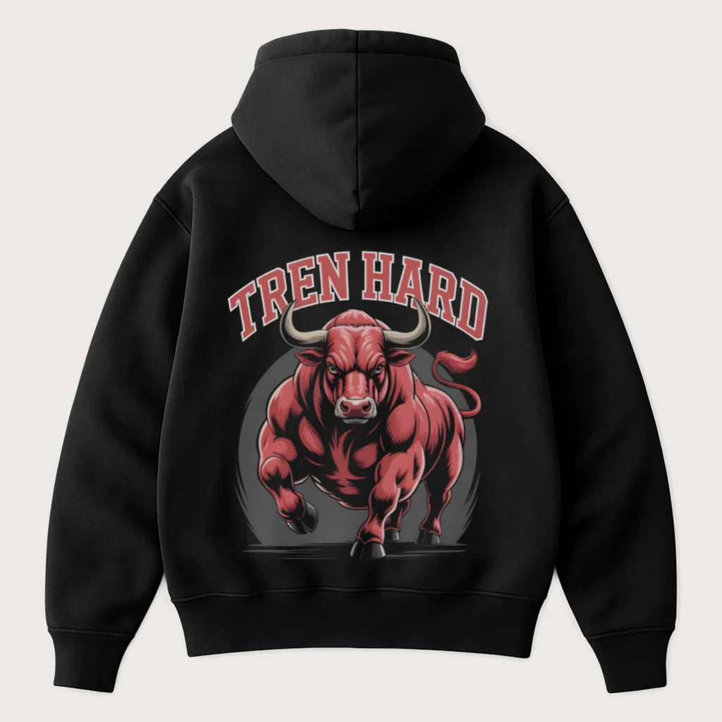 Tren Hard (Backprint) Oversized Hoodie Black - Steel Spirit
