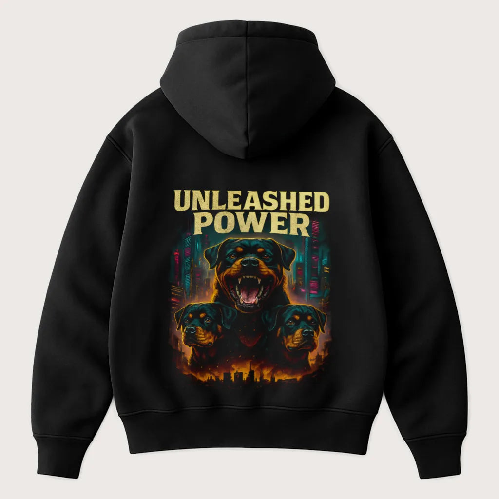 Unleashed Power Oversized Hoodie Black - Steel Spirit