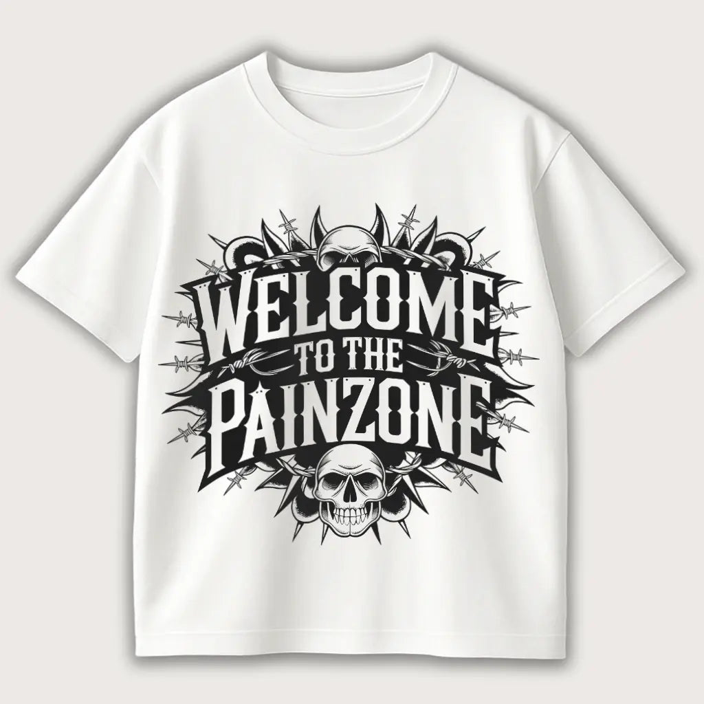 Welcome To The Painzone Oversized T-Shirt White – Steel Spirit