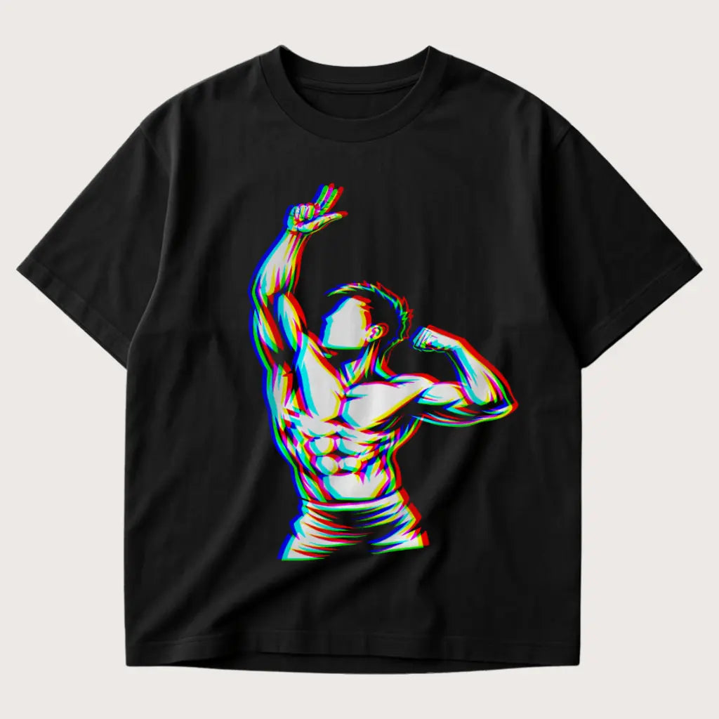 Zyzz Glitch Oversized T-Shirt Black - Steel Spirit