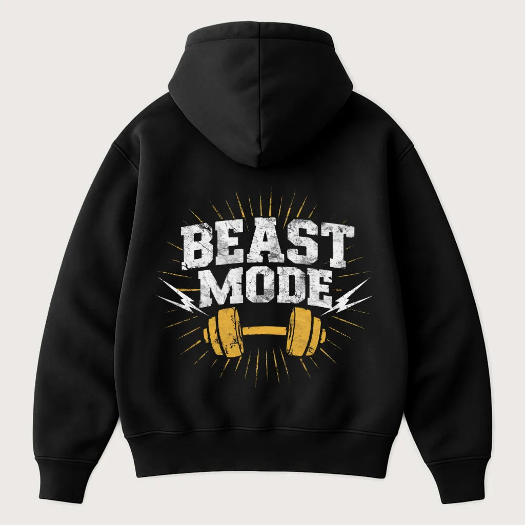 Beastmode (Backprint) Oversized Hoodie Black - Steel Spirit