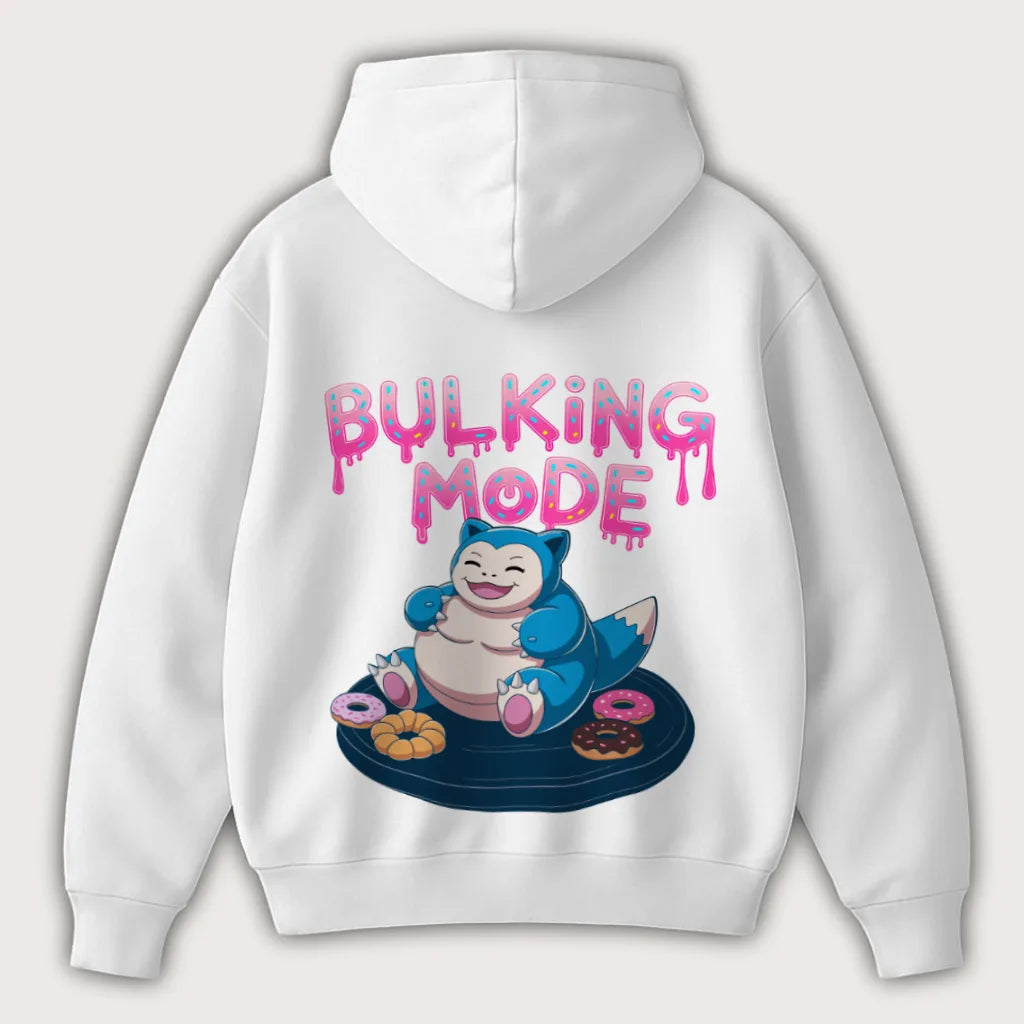 Bulking Mode (Backprint) Oversized Hoodie White - Steel Spirit
