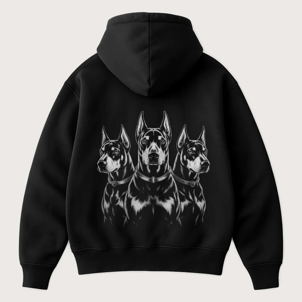 Dobermann (Backprint) Oversized Hoodie Black – Steel Spirit