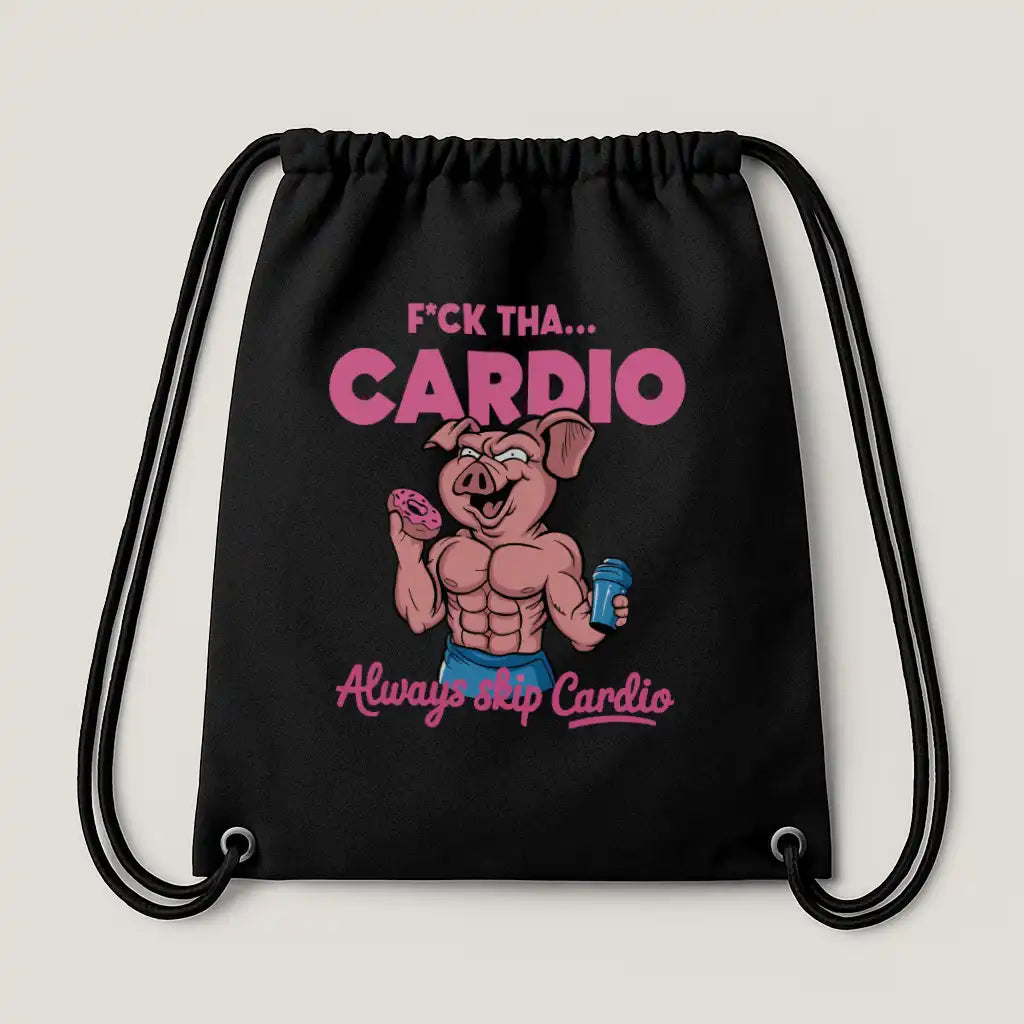 F*ck Tha Cardio Always Skip Cardio Gym Bag Black – Steel Spirit