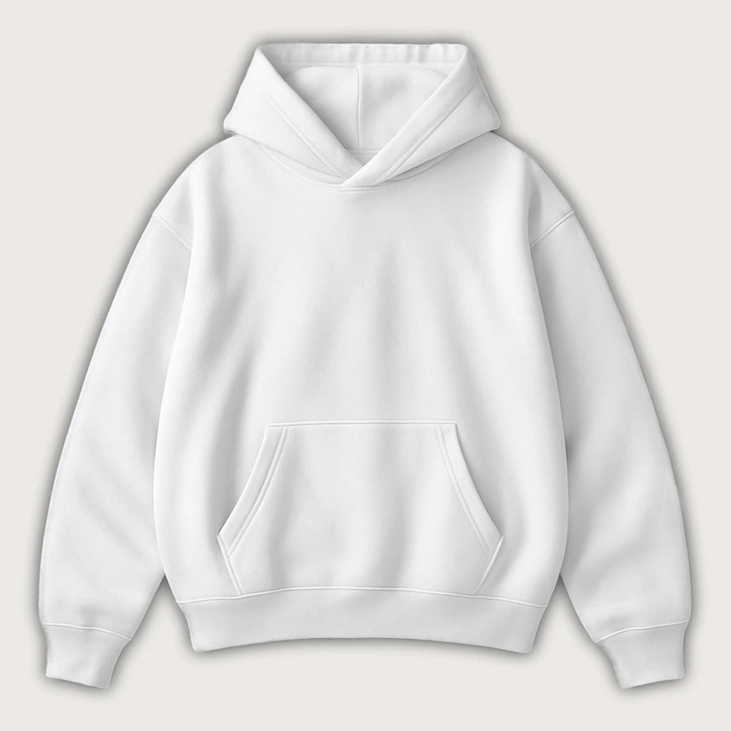 White Oversized Hoodie – Steel Spirit