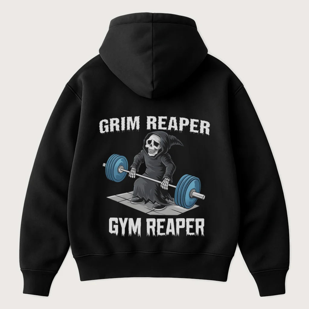Grim Reaper Gym Reaper (Backprint) Oversized Hoodie Black - Steel Spirit