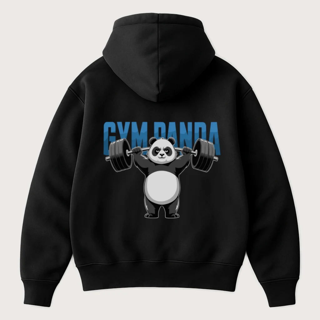 Gym Panda (Backprint) Oversized Hoodie Black – Steel Spirit