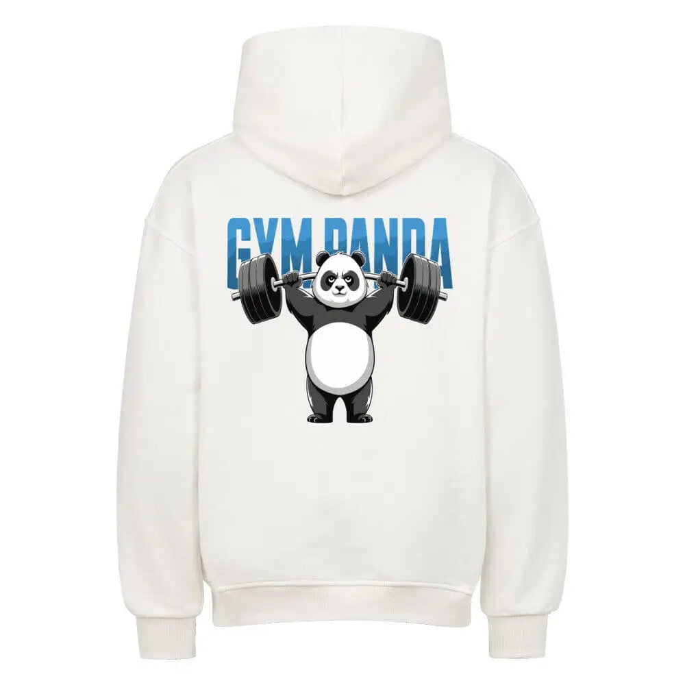 Gym Panda (Backprint) Oversized Hoodie White – Steel Spirit