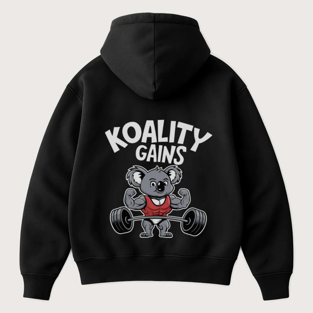 Koality Gains (Backprint) Oversized Hoodie Black – Steel Spirit