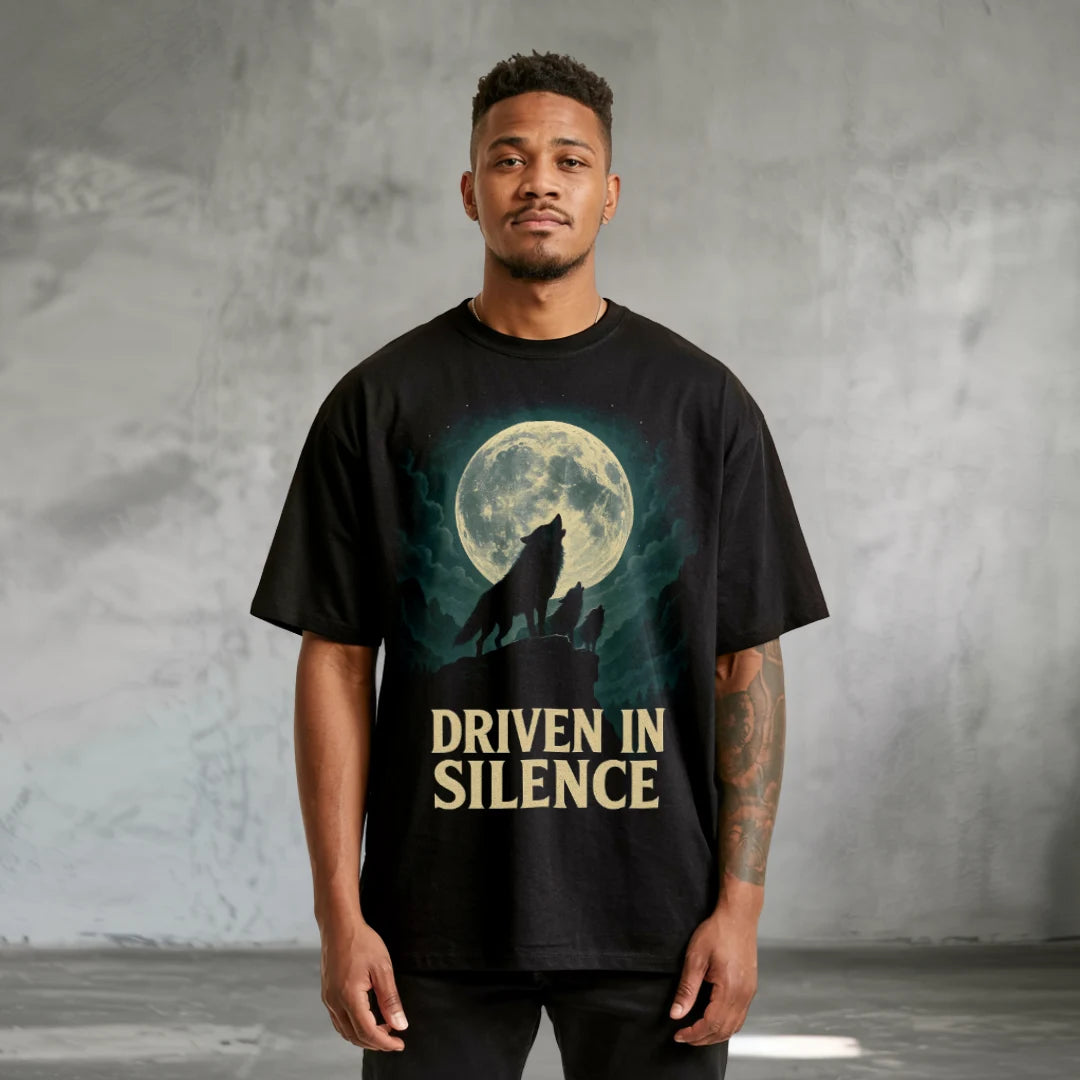 Driven in Silence Oversized Vintage T-Shirt Black - Steel Spirit
