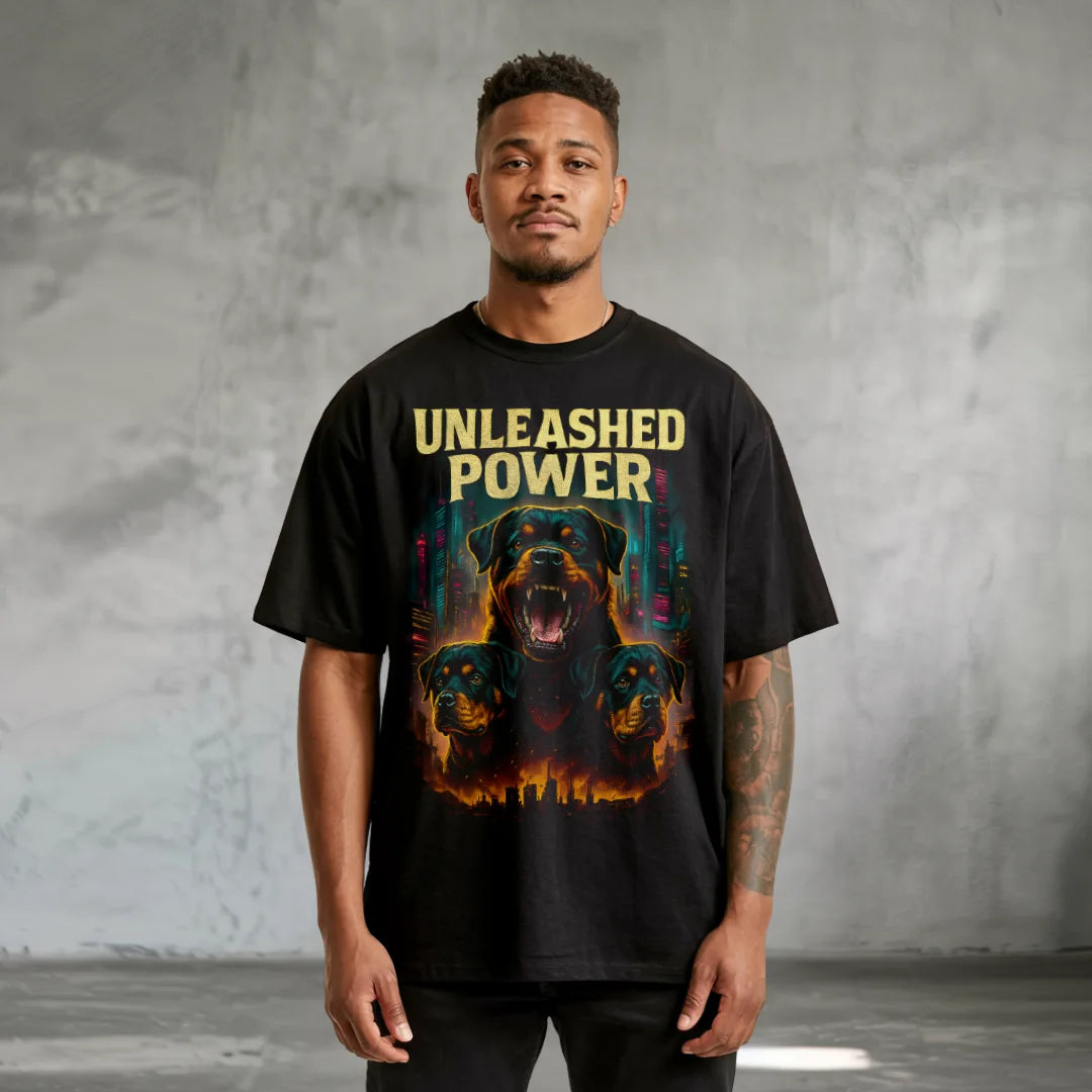 Unleashed Power Oversized T-Shirt Black - Steel Spirit