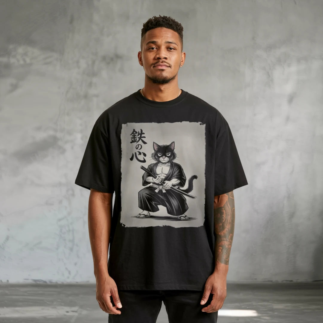 Tetsu No Kokoro Herz Aus Eisen Oversized T-Shirt Black – Steel Spirit