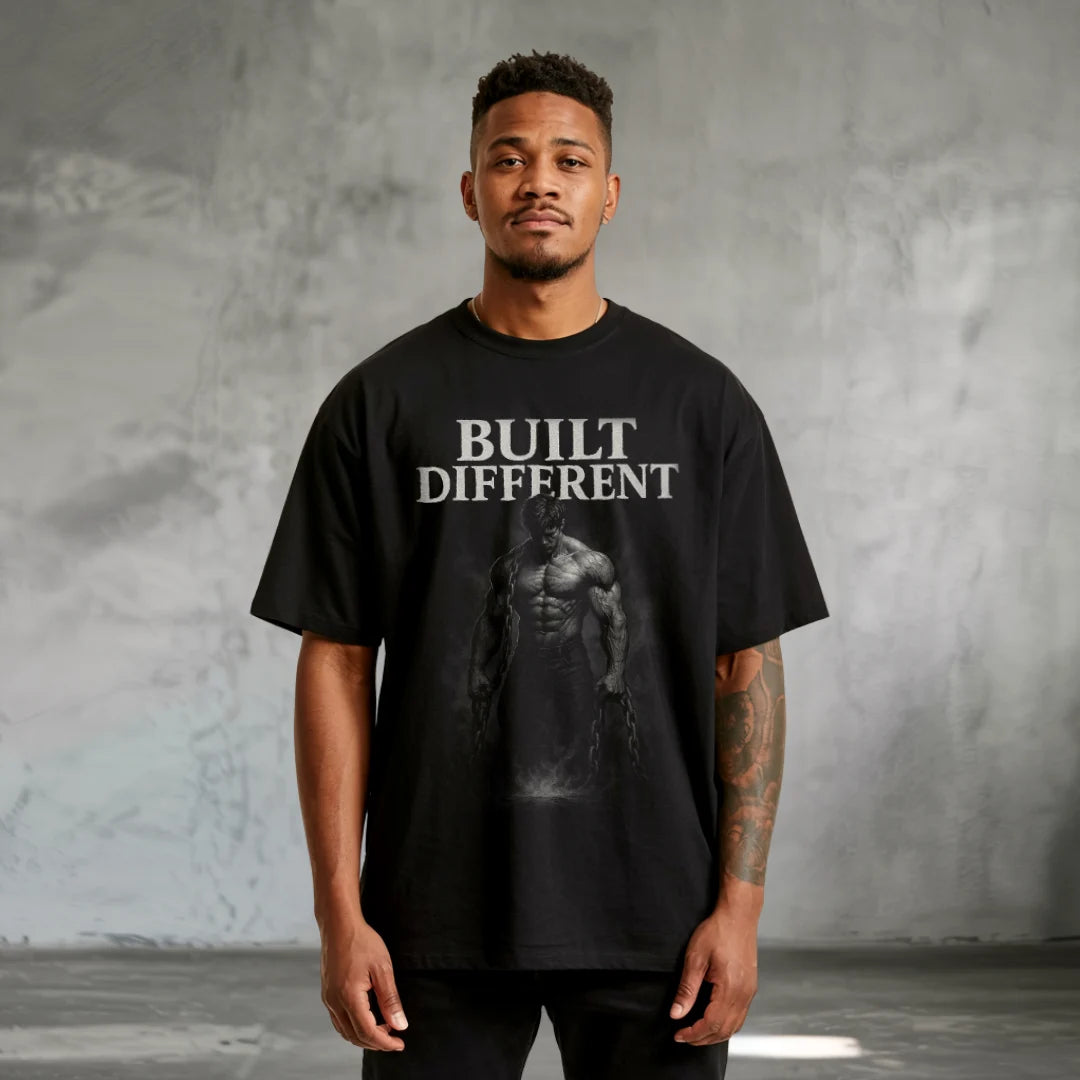 Built Diffrent Oversized T-Shirt Black - Steel Spirit