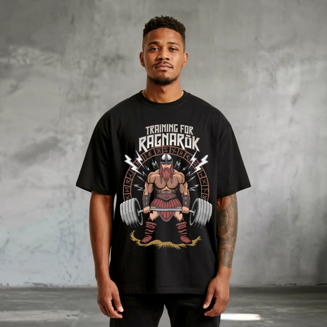 Training For Ragnarök Oversized T-Shirt Black - Steel Spirit