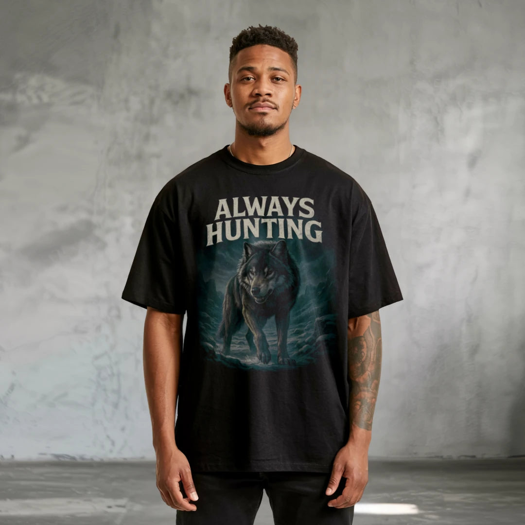 Always Hunting Oversized Vintage T-Shirt Back - Steel Spirit