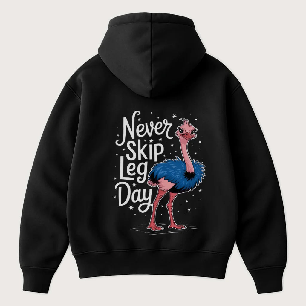 Never Skip Legday (Backprint) Oversized Hoodie Black - Steel Spirit