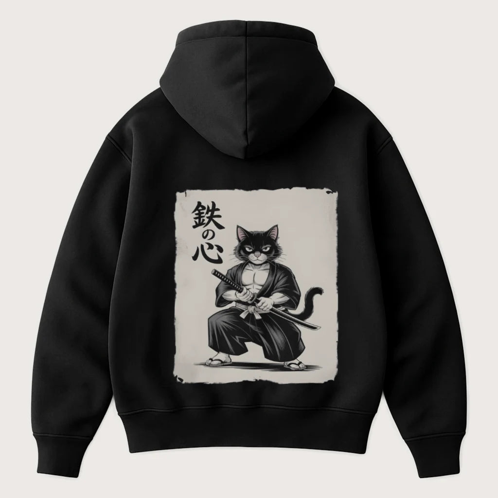 Tetsu No Kokoro Herz Aus Eisen Oversized Hoodie Black – Steel Spirit