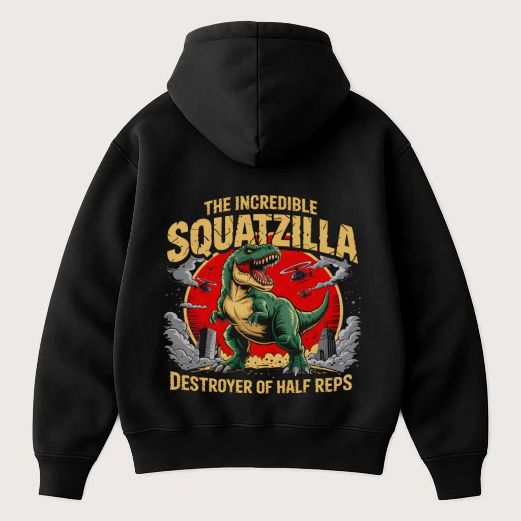 The Incredible Squatzilla (Backprint) Oversized Hoodie Black – Steel Spirit